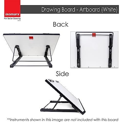 A3 Foldable Drawing Board with Clips 16"x21" White