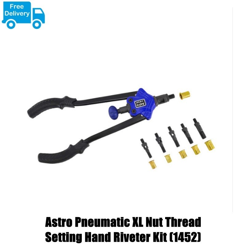 Astro Pneumatic XL Nut Thread Setting Hand Riveter Kit (1452)