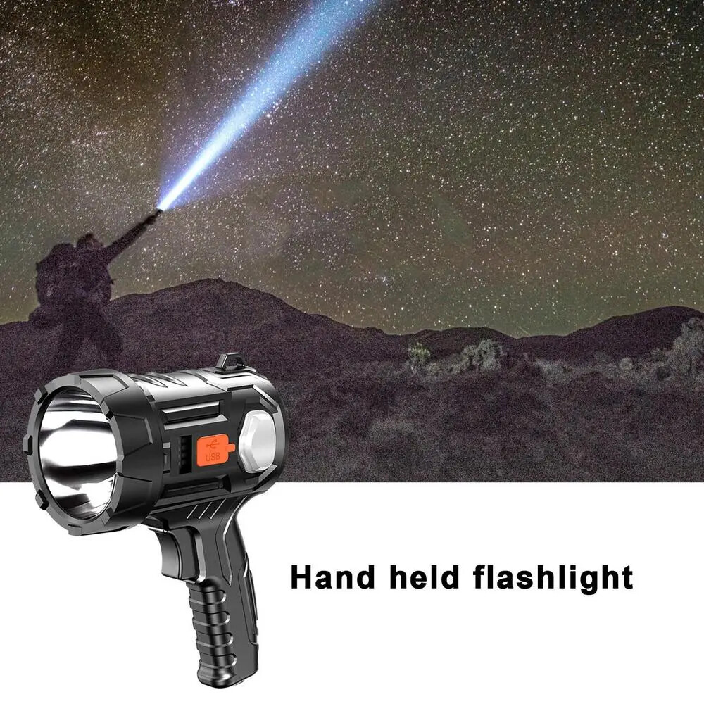 3000000LM Super Bright Solar Rechargeable LED Spotlight Flashlight Searchlight