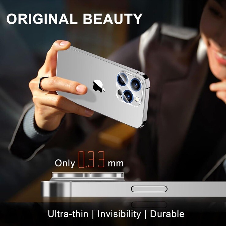 QsmQam 4-pack Camera Lens Protector for iPhone 15 pro,/pro max & 16 pro/pro max