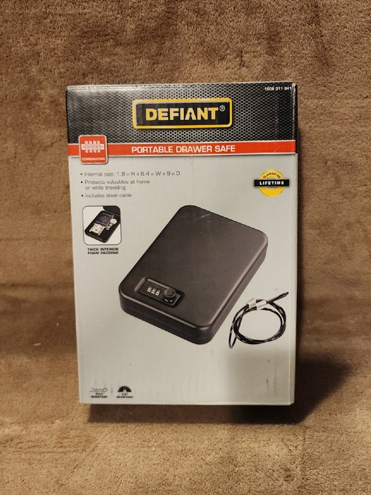 DEFIANT  Portable Drawer Safe:  COMBINATION LOCK