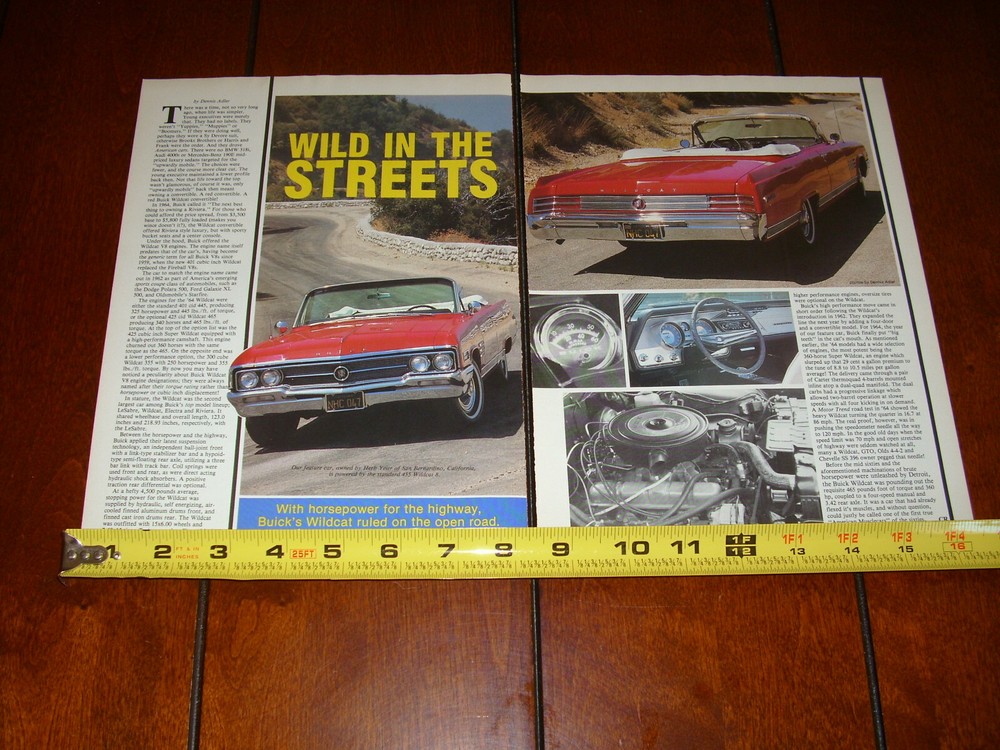 1964 BUICK WILDCAT ORIGINAL 1986 ARTICLE