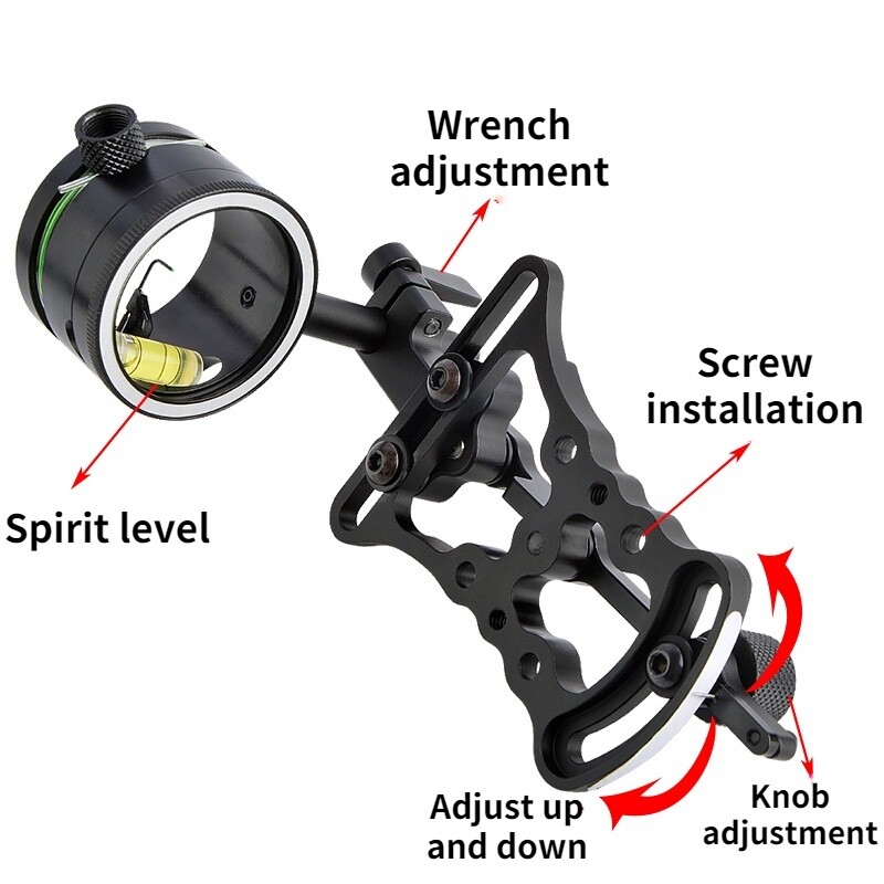 Compound Bow Sight 1 Pin .019" Single Pin Adjustable Archery Hunting Target