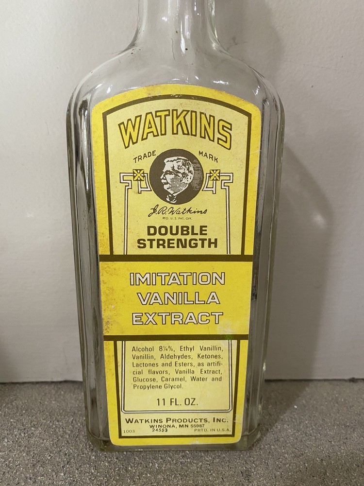 Watkins Double Strength Imitation Vanilla Extract 11oz Empty