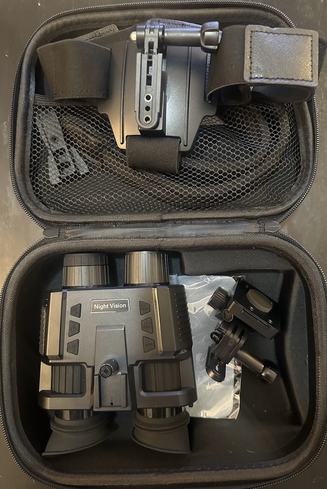 Digital Infrared Night Vision Binoculars w/ Case, Head Strap,Tripod Mount-Tested