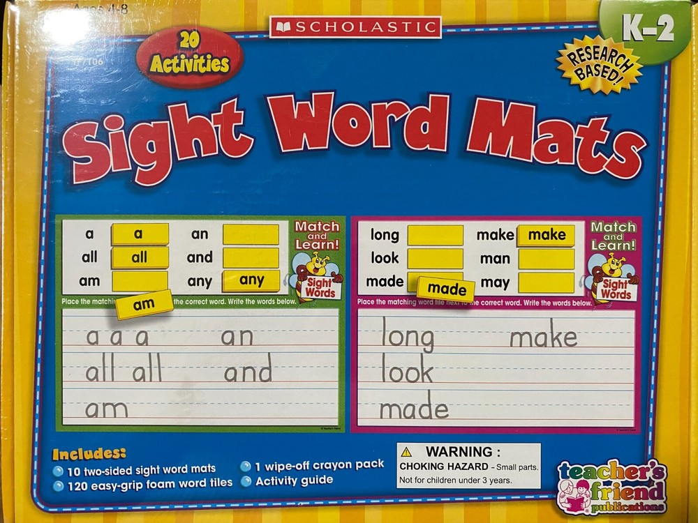 Scholastic Sight Word Mat K-2
