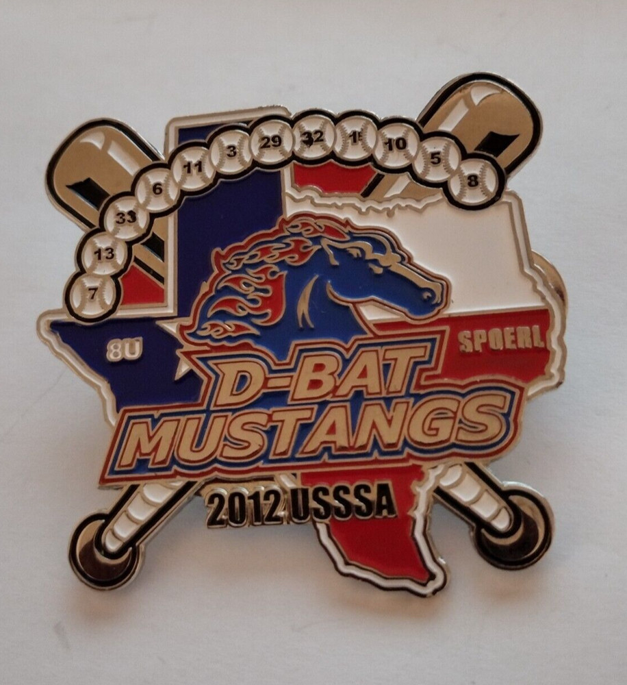D-BAT MUSTANGS 2012 USSSA Dual Clutch Baseball Pin