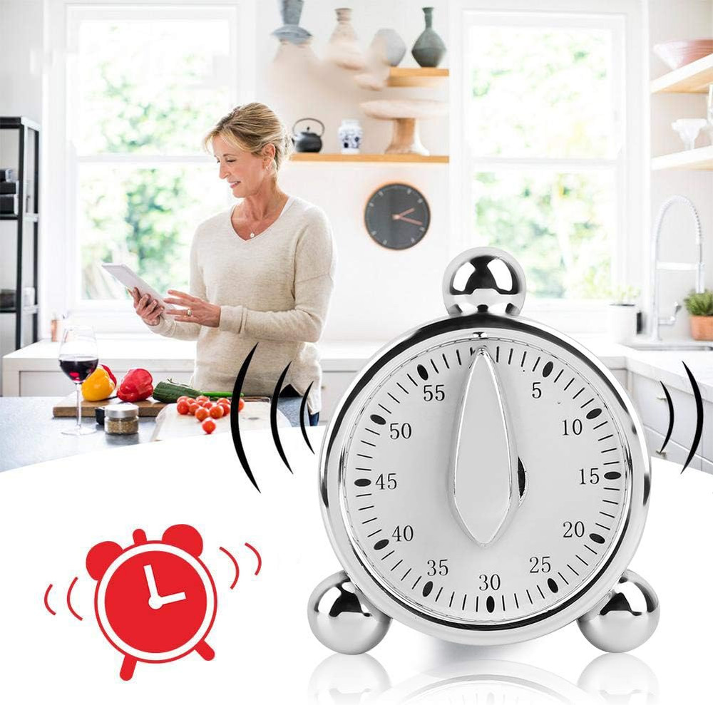 Manual Kitchen Timer, 60 Minutes Kitchen Timer Reminder Visual Countdown