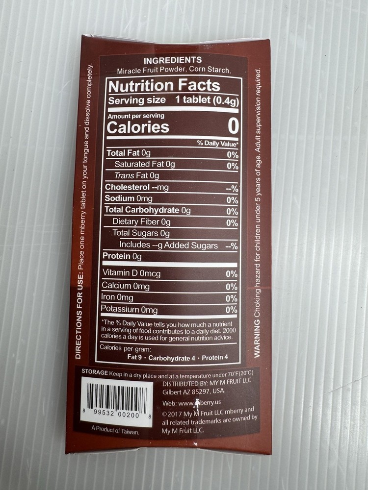 mberry Miracle Fruit Tablets, Single Pack (10 Tablets), Turn Sour into Sweet