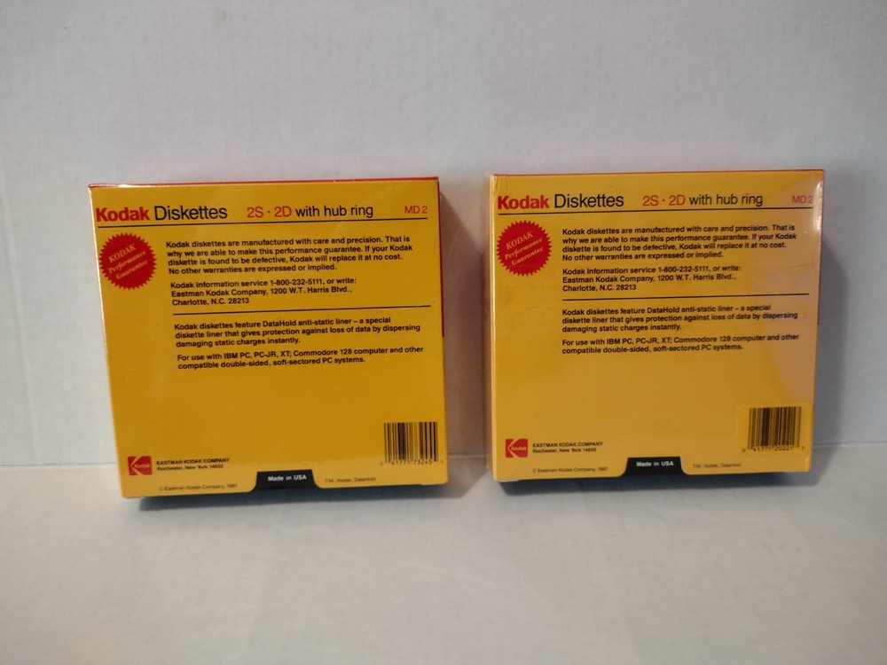 1987 Kodak 5 1/4" Diskettes 2S 2D Double Sided Density 10 Computer Discs Sealed