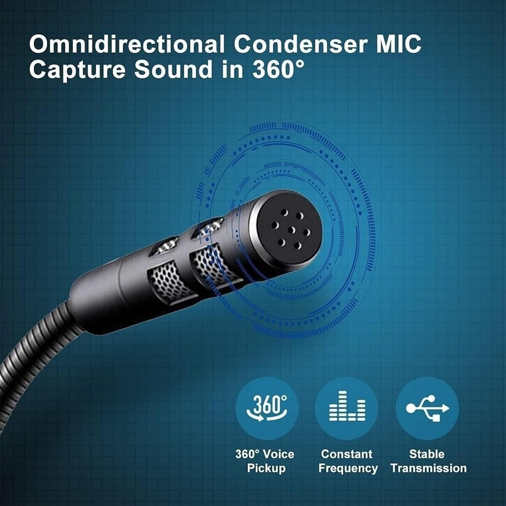 Desktop Mini Condenser Microphone USB Computer Mic Recording For Laptop PC