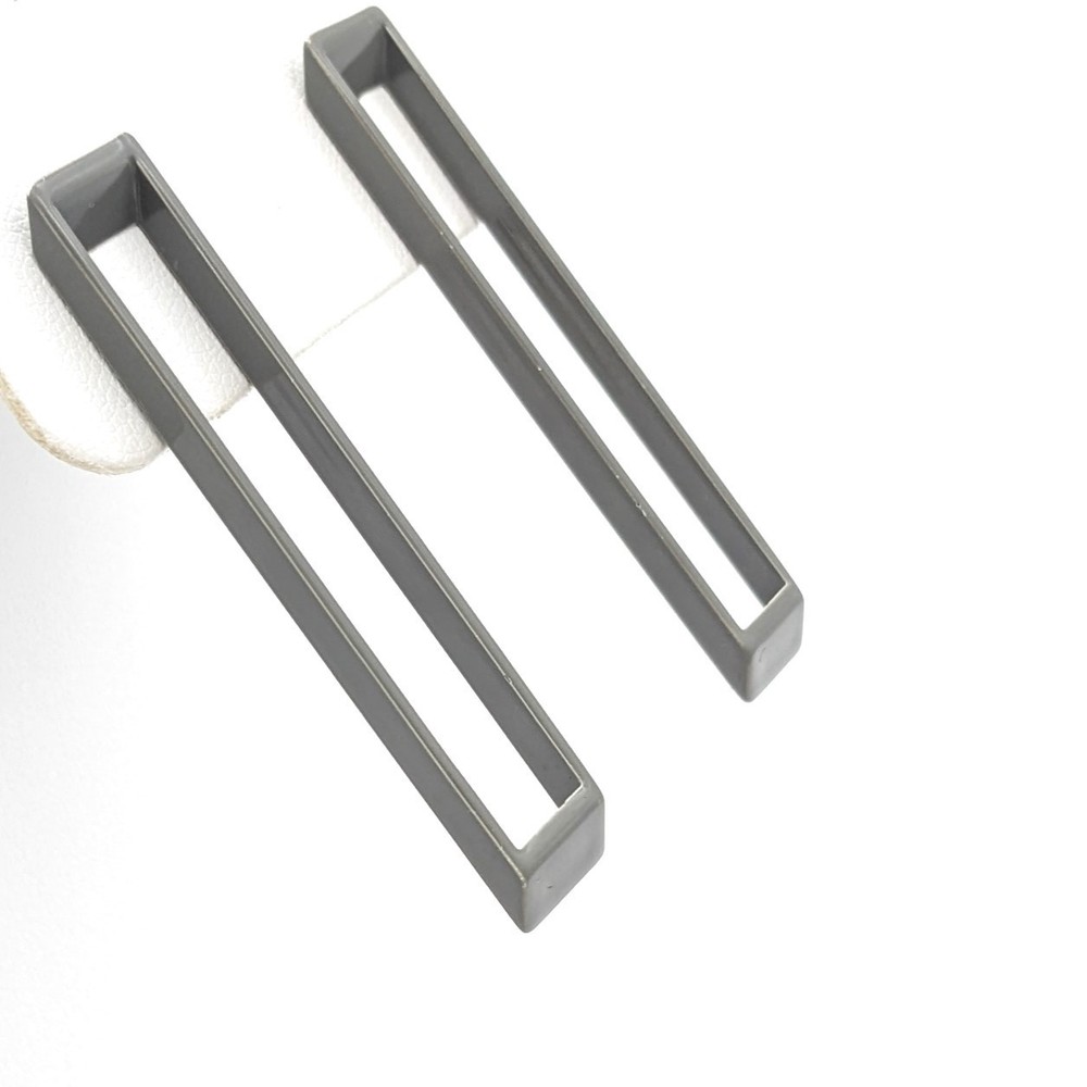 Vintage Rectangular Stud Earrings Gray | Long Geometric Modern Earrings Edgy