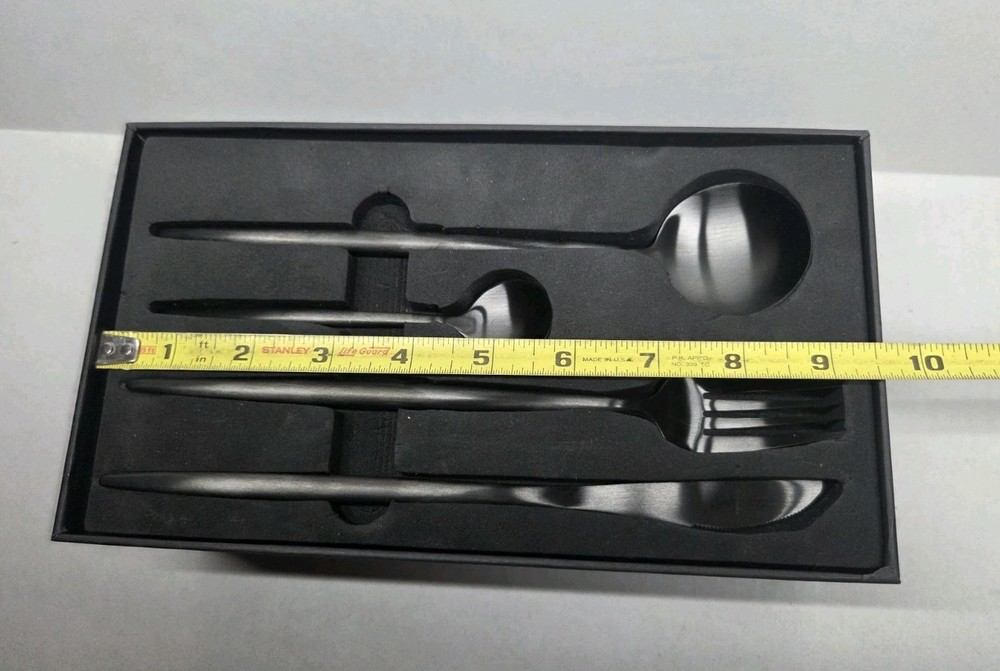 Odila + Porter - Harper Luxury Set Black Flatware Service For 6