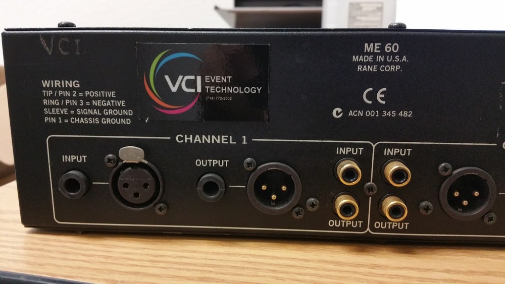 Rane ME-60 Dual 1/3 Octave Equalizer Effect Micrographic 2 Channel 30 Band