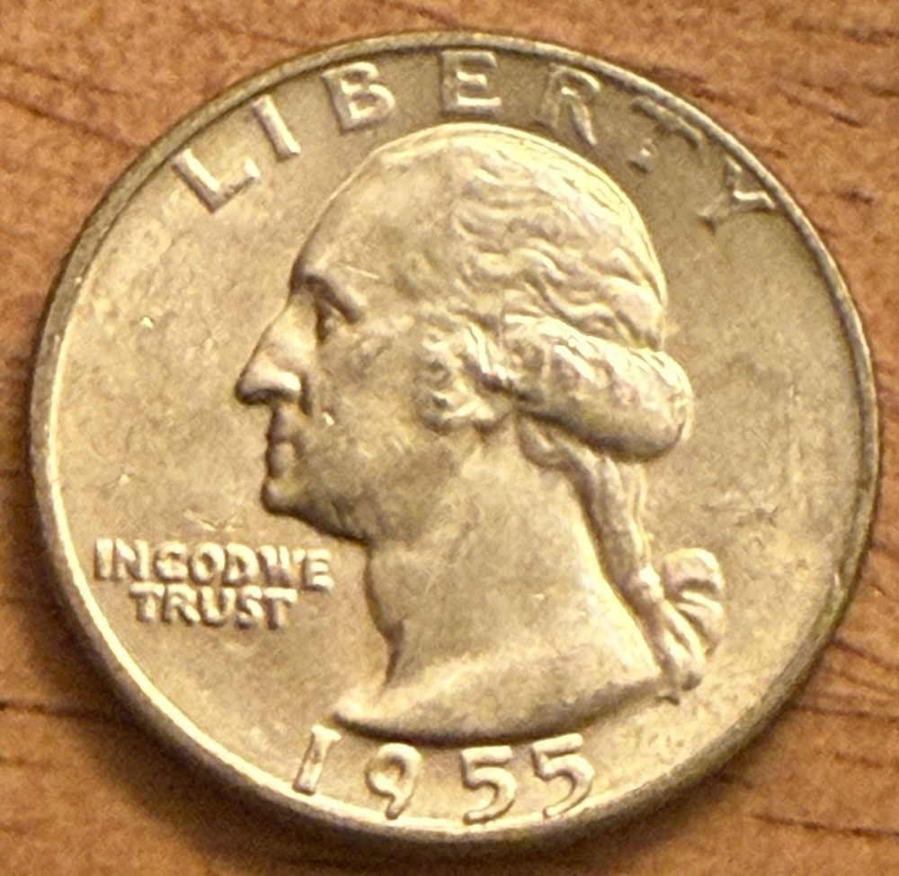 1955-D Silver Washington Quarter Error D Reverse 90% Silver