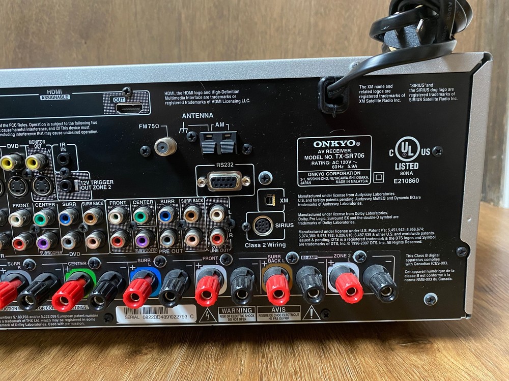 Onkyo TX-SR706 Receiver & Remote Bundle