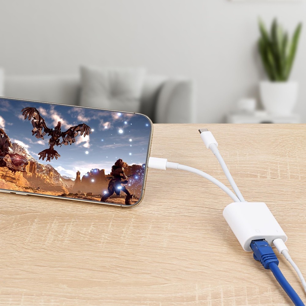 Lightning and USB C, C to Ethernet Adapter