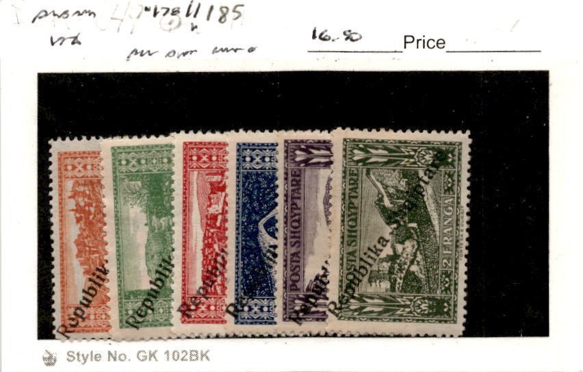 Albania, Postage Stamp, #178..185 Mint Hinged, 1925 (AF)