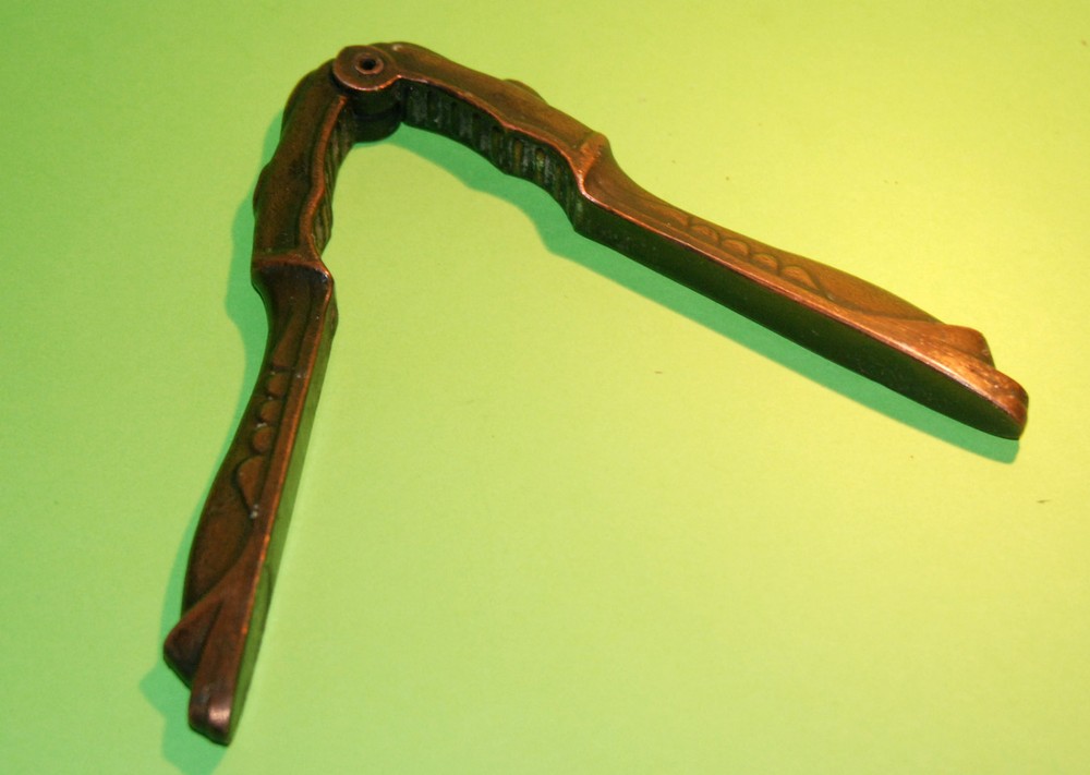 Vintage Nutcracker Soviet Original Christmas Bronze Metal Surface Nut Cracker