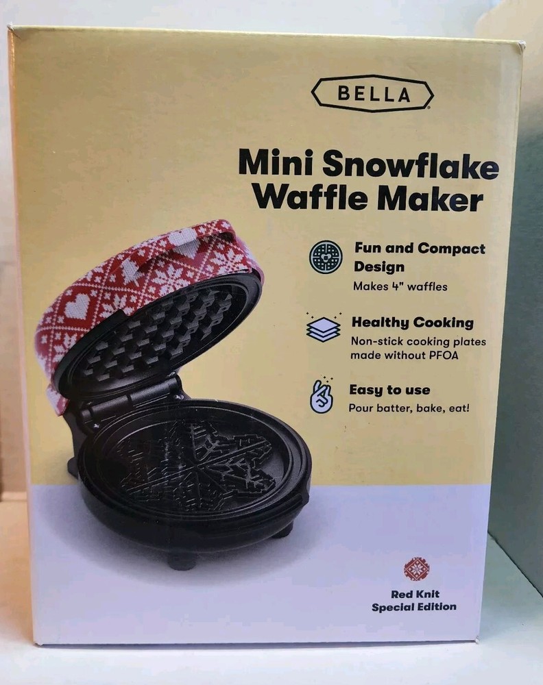 Bella Mini Snowflake Waffle Maker-New!