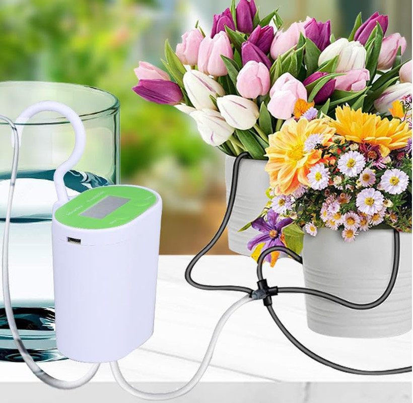 Automatic Plant Watering System with Digital Timer, DIY Drip Irrigation Kit for