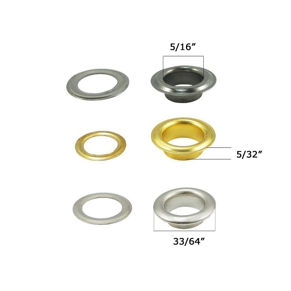 200 Sets - Grommet Eyelets 8mm 5/16" Inside Diameter 600# with Setting Tool C...