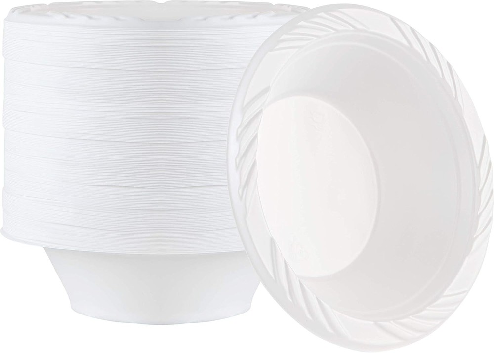 100 Count Disposable 10 Inch White Plastic Dinner Plates Extra Large