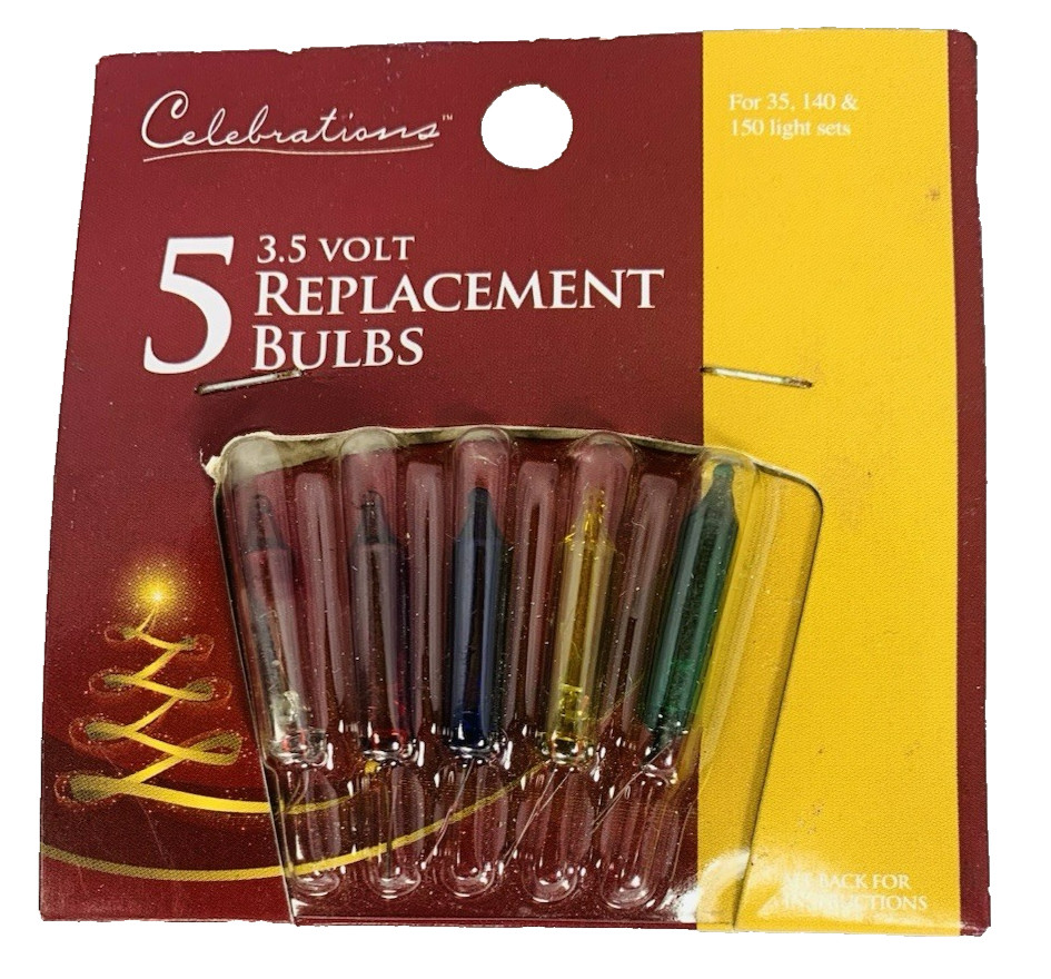 3.5 volt Christmas Light Bulbs Multicolor Mini For 35 140 Light String 4+Flasher