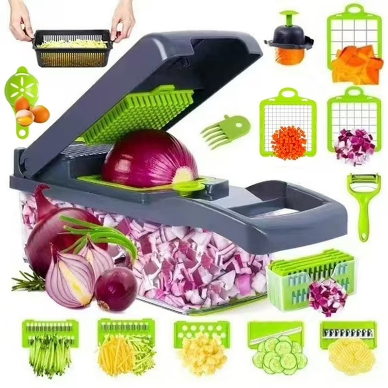 17-in-1 Vegetable Chopper - Multi-Function Kitchen Gadget with Container