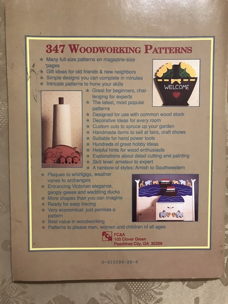 347 Woodworking Patterns 1992 Paperback Book