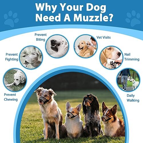 Dog Muzzle Suits for Small Medium Large Dogs Mesh Muzzle Pack for Dogs Anti B...