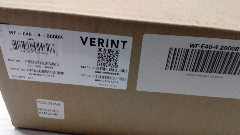 Sealed Verint WF-E40-4-2000R 4 Input Analog/IP Network Video Recorder