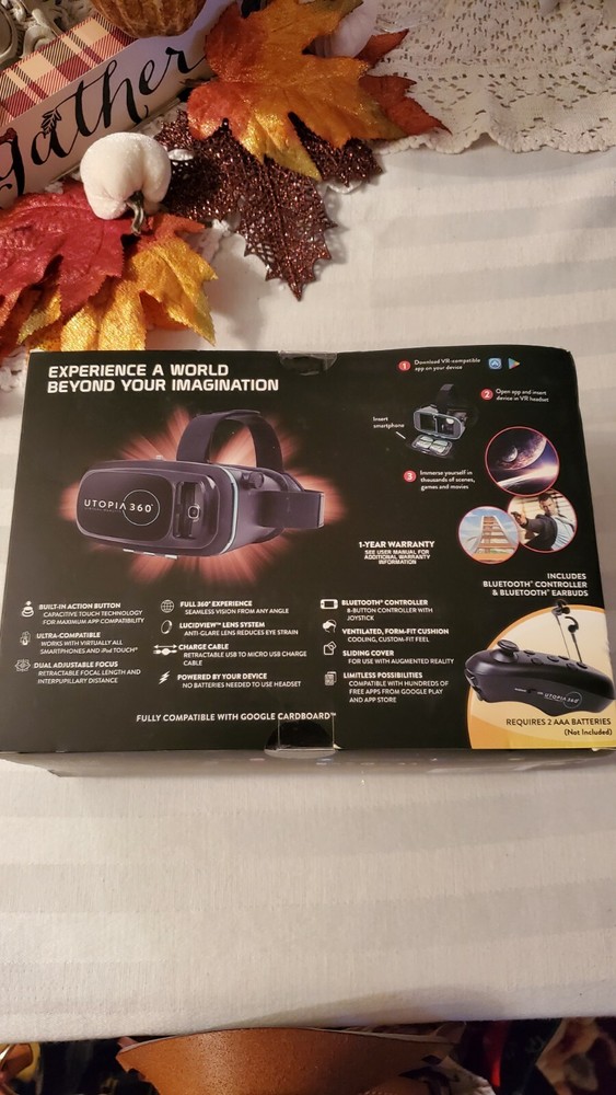 ReTrak Utopia 360° Virtual Reality VR Headset with Bluetooth Controller Tested.