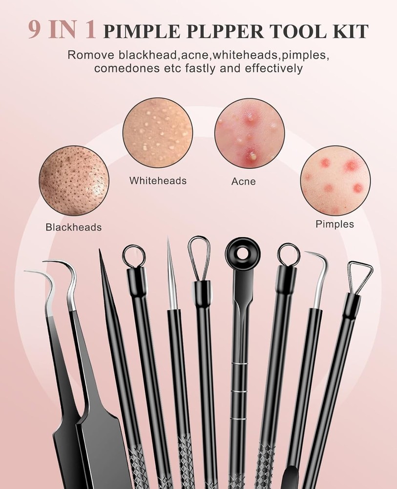 5PCS Blackhead Remover Pimple Popper Tool Kit, Professional use