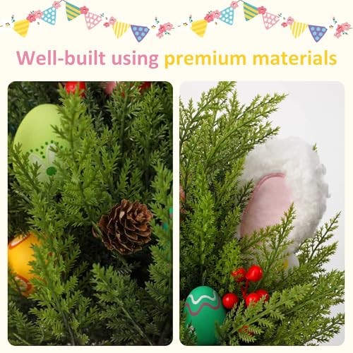 1Pcs Artificial Easter Egg Flower Table Ornaments, Easter Pastel Eggs Berry