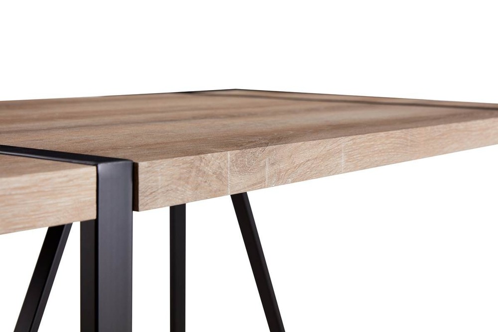 55" Dining Table modern rustic Industrial Rectangular MDF Wood Colour For 4-6