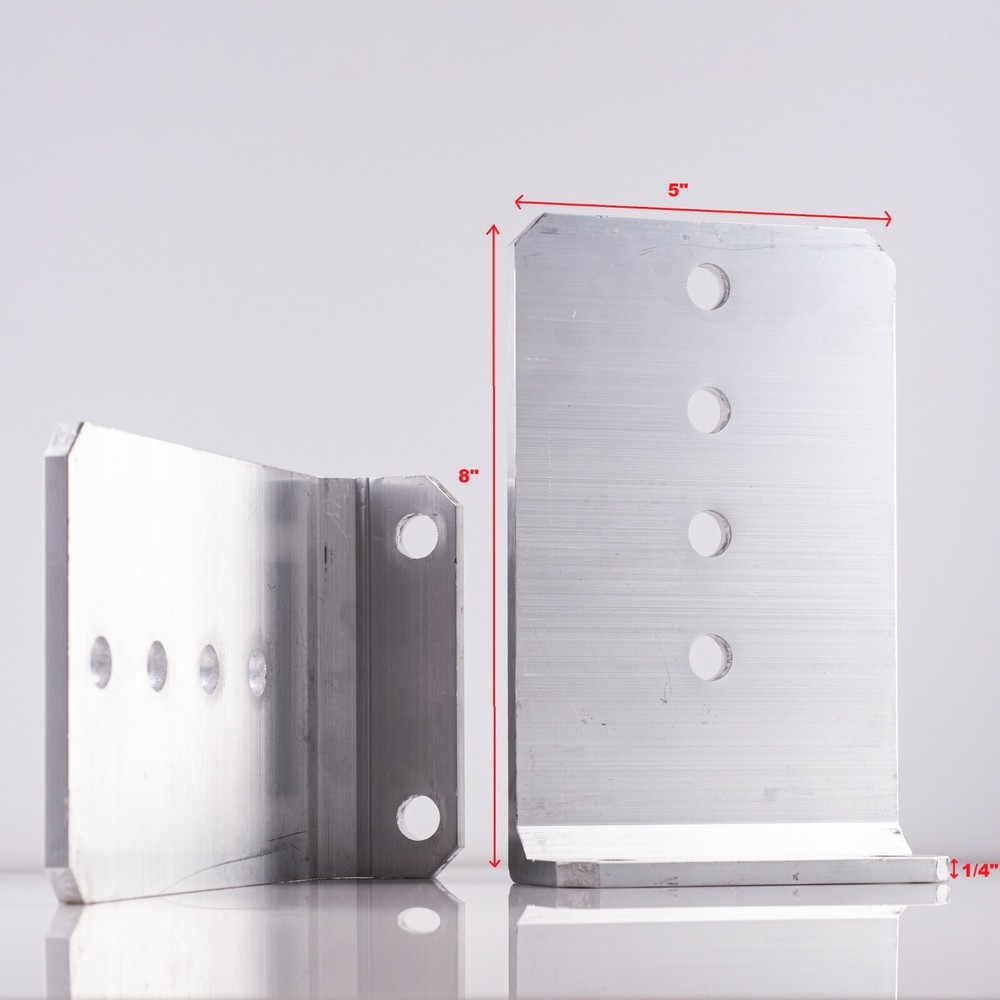 (2) 8"x 5"x 1/4" Aluminum Boat Trailer Bunk Bracket Brackets