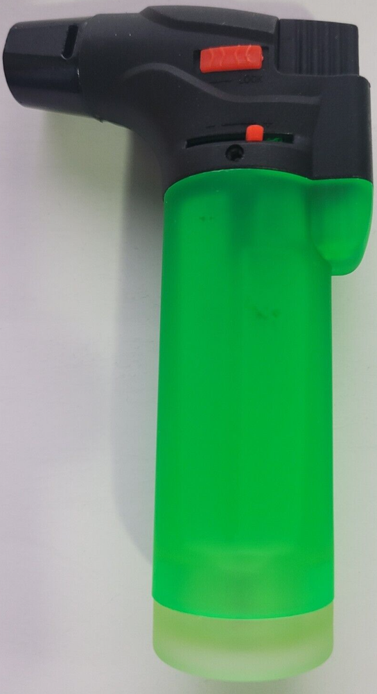 Max Light Torch Refillable Windproof Jet Lighter Color Green Size 4 inches