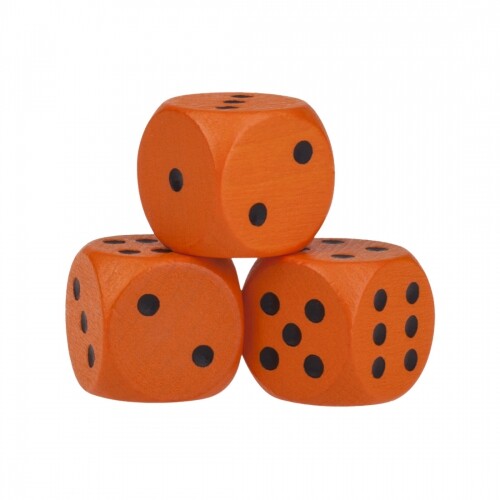 Dice - 30mm - Wood - Orange