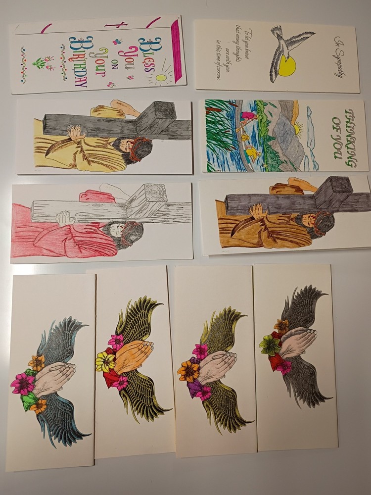 hand colored greeting cards