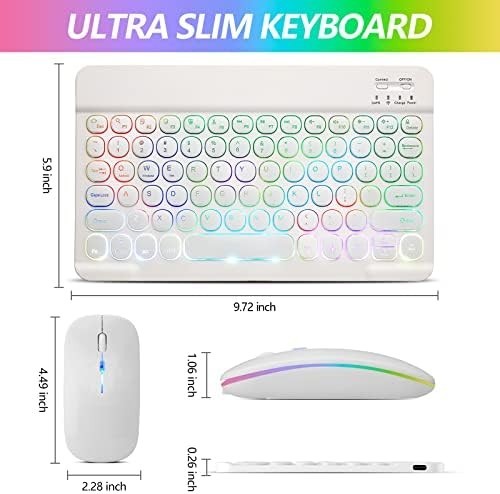 Bluetooth Keyboard and Mouse Combo for iPad - Rechargeable Wireless Keyboard.