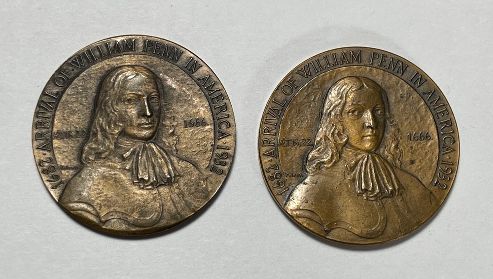 So-Called 1932 William Penn (#6960). Two Pcs. Both with Very Light Cleaning.