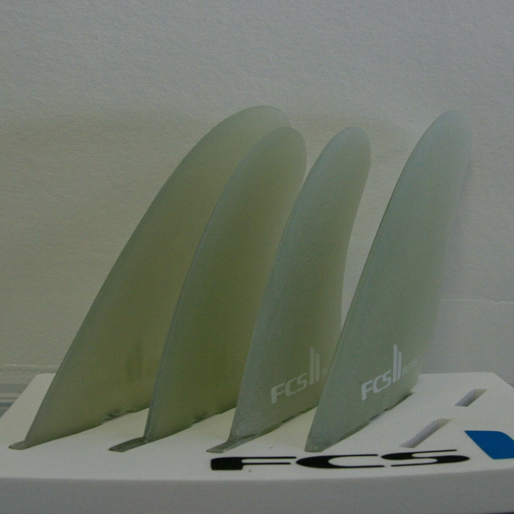 NEW FCS II Split Keel Quad Fin Set - Medium Clear