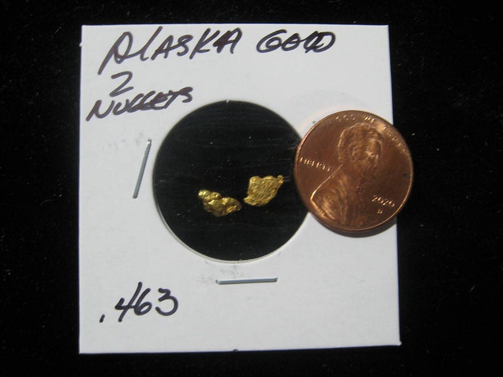 ALASKA GOLD .463 GRAM  2 NUGGETS