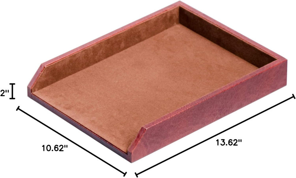 Mocha Leather Letter Tray