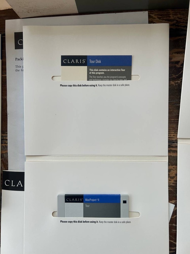Claris MacProject II Boxed Software Disks Manuals Vintage