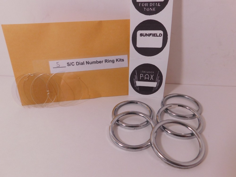 Five Original Stromberg Carlson Chrome Dial Ring Kits for your Stromberg Dials