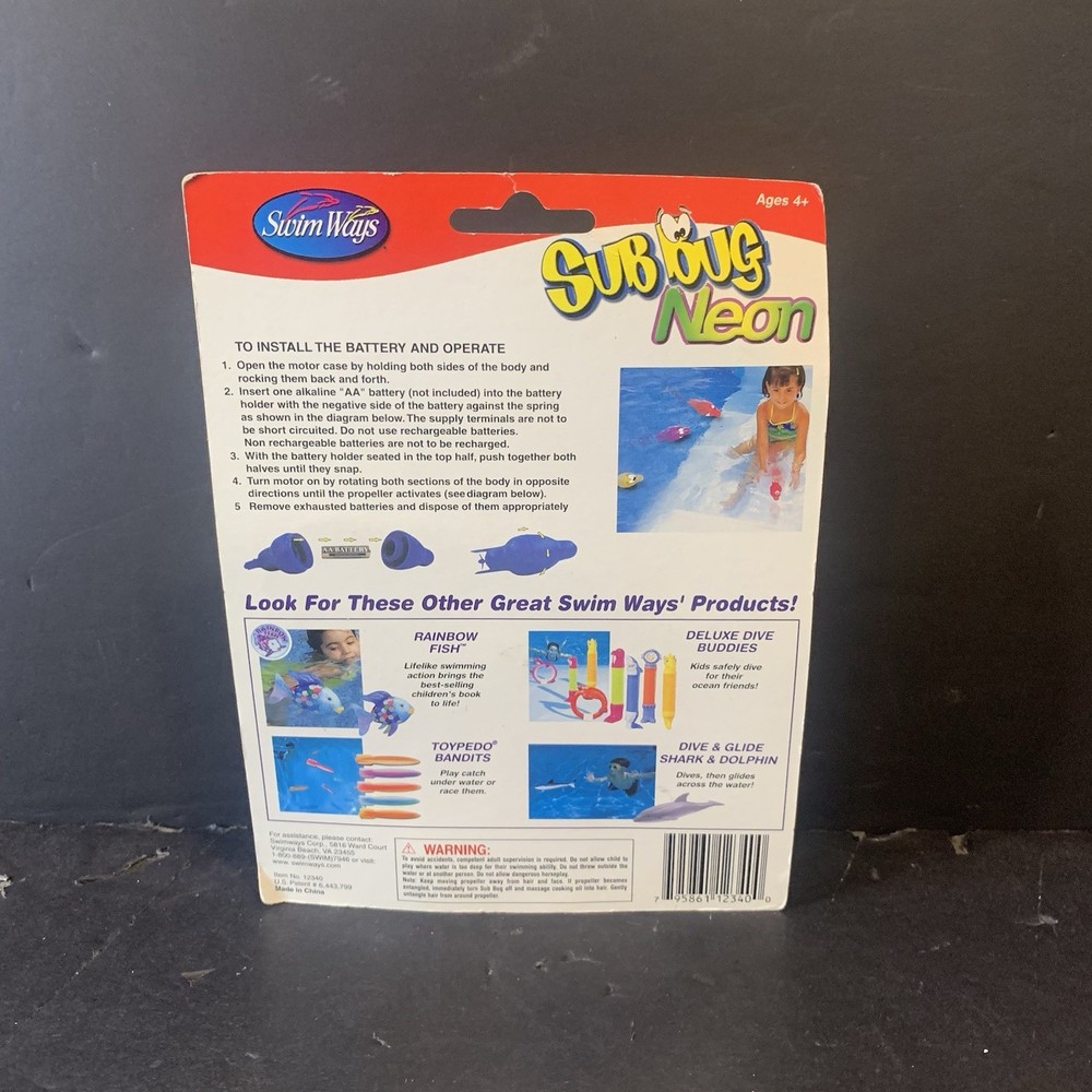 Rare Swim Ways Sub Bug Neon Vintage