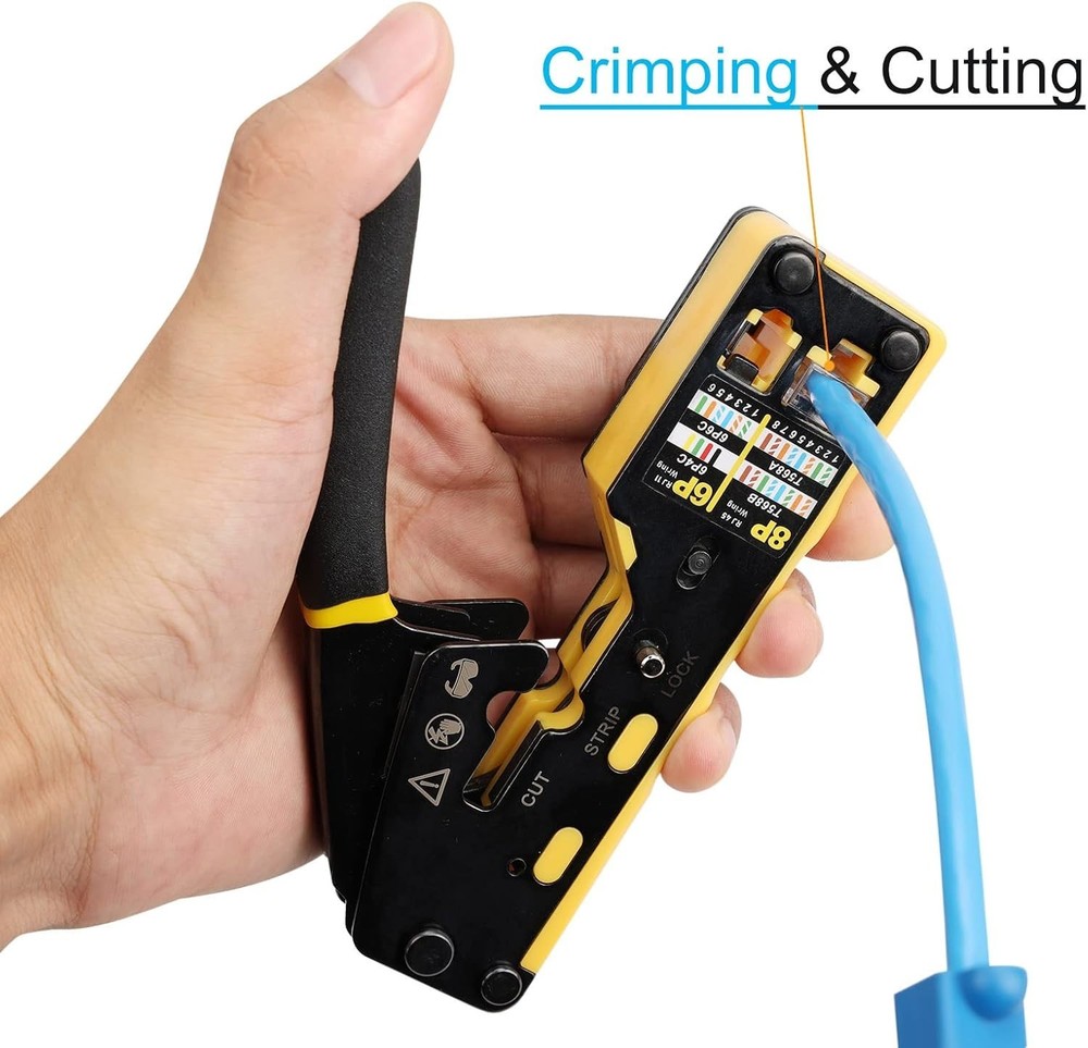 RJ45 Crimp Tool Set with Cable Tester - Networking Solution