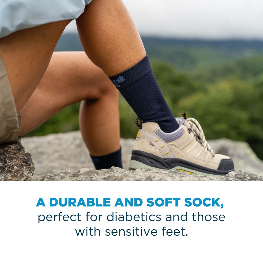 OrthoSleeve Diabetic & Neuropathy Socks (3 Pack) Medium White Crew